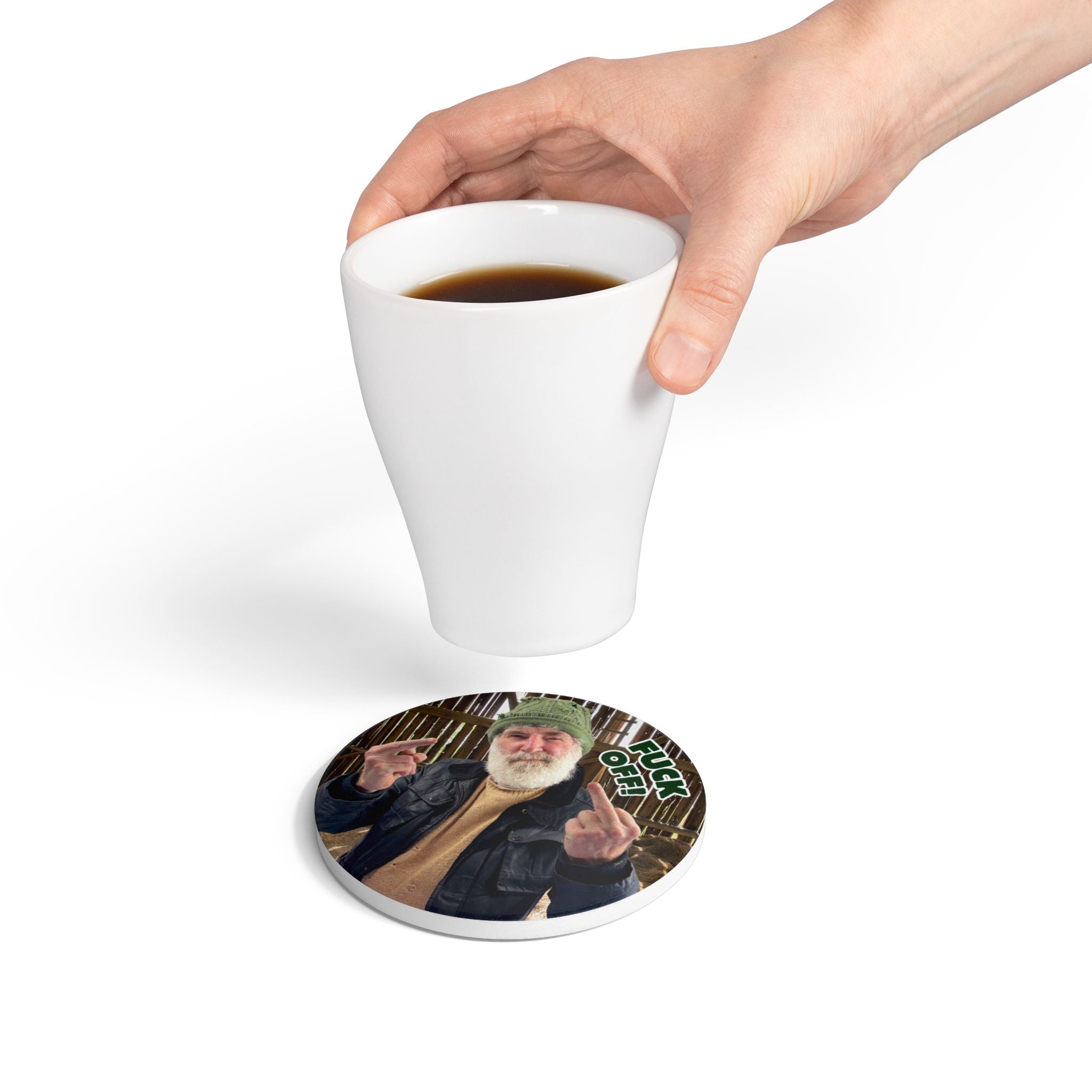 F-Off! Ceramic Coaster