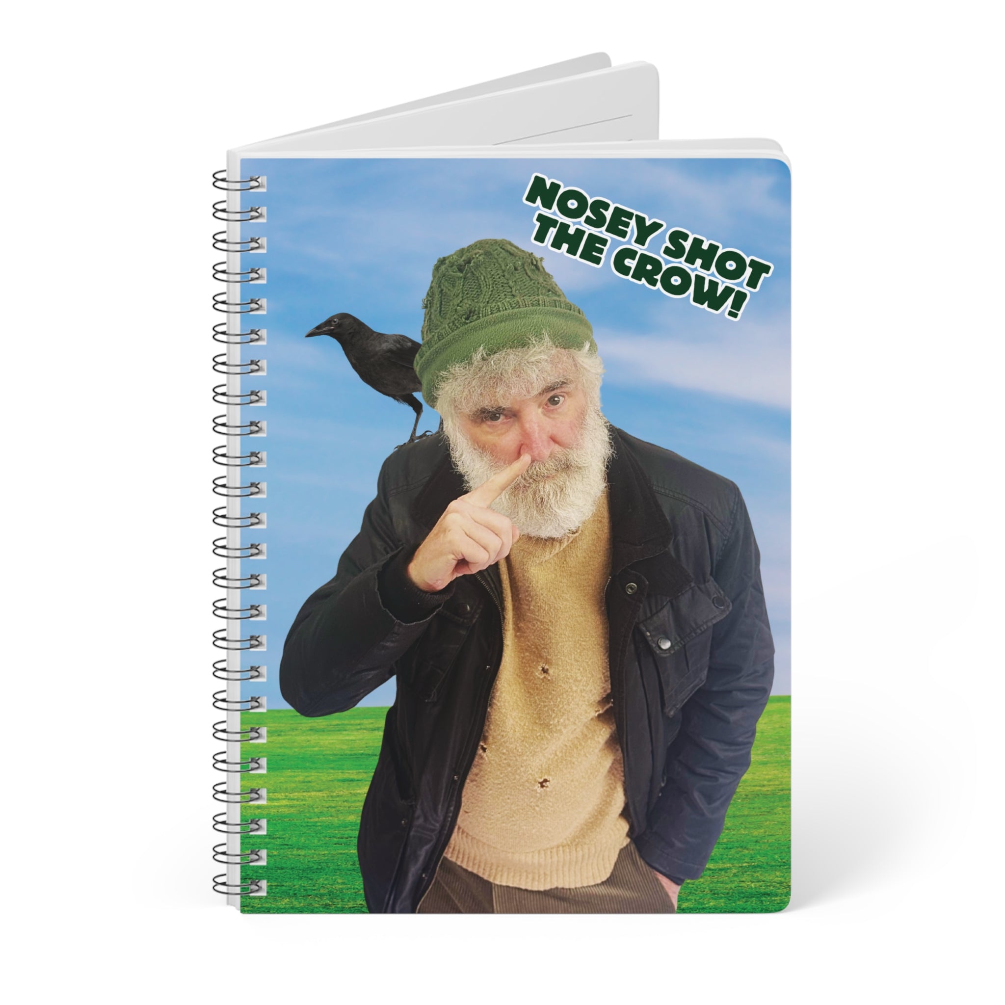 Nosey Shot The Crow! Wire‑bound Notebook