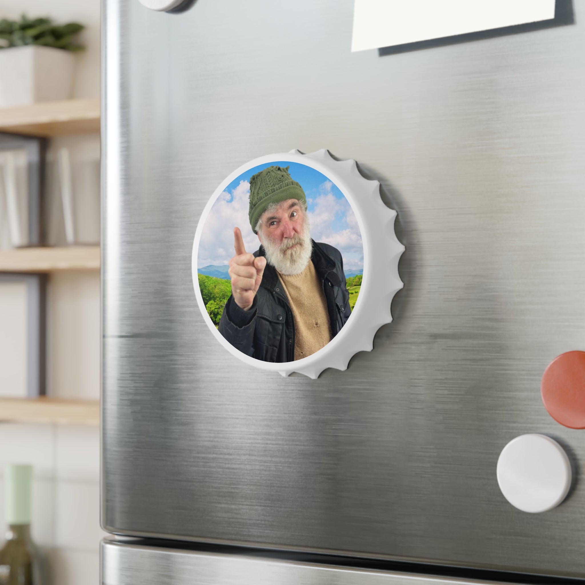 Angry Pointing Fridge Magnet Bottle Opener