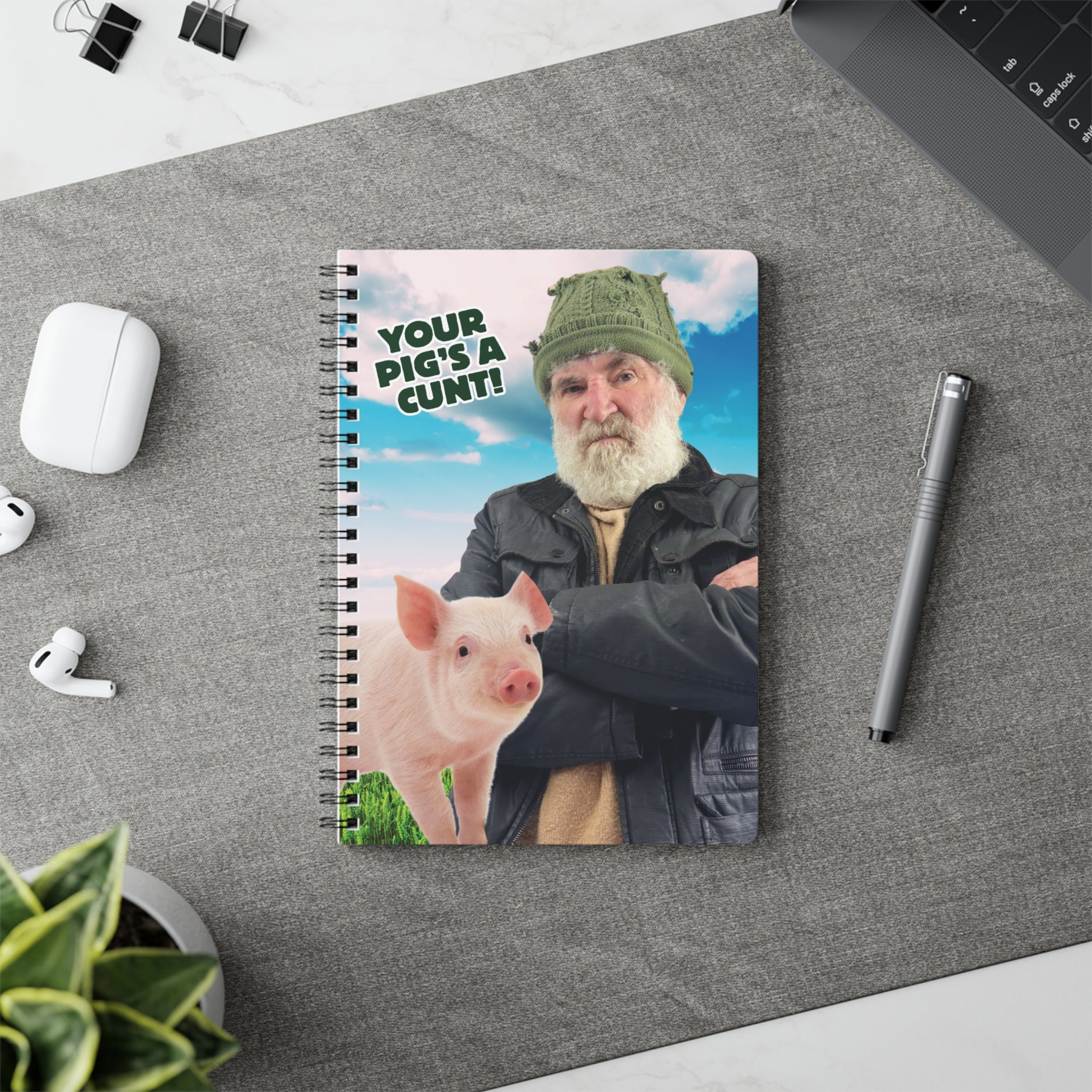 Pig Wire‑bound Notebook