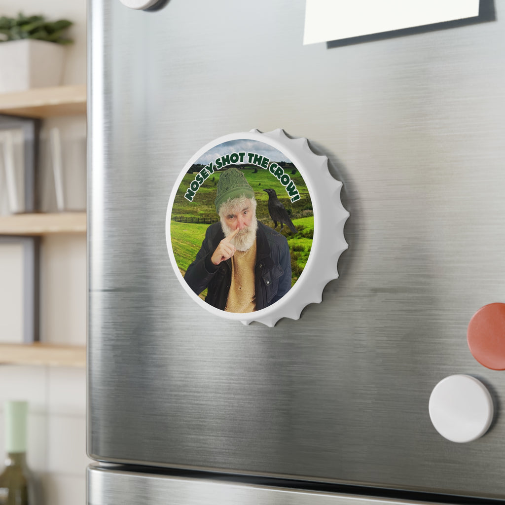 Nosey Shot The Crow! Fridge Magnet Bottle Opener