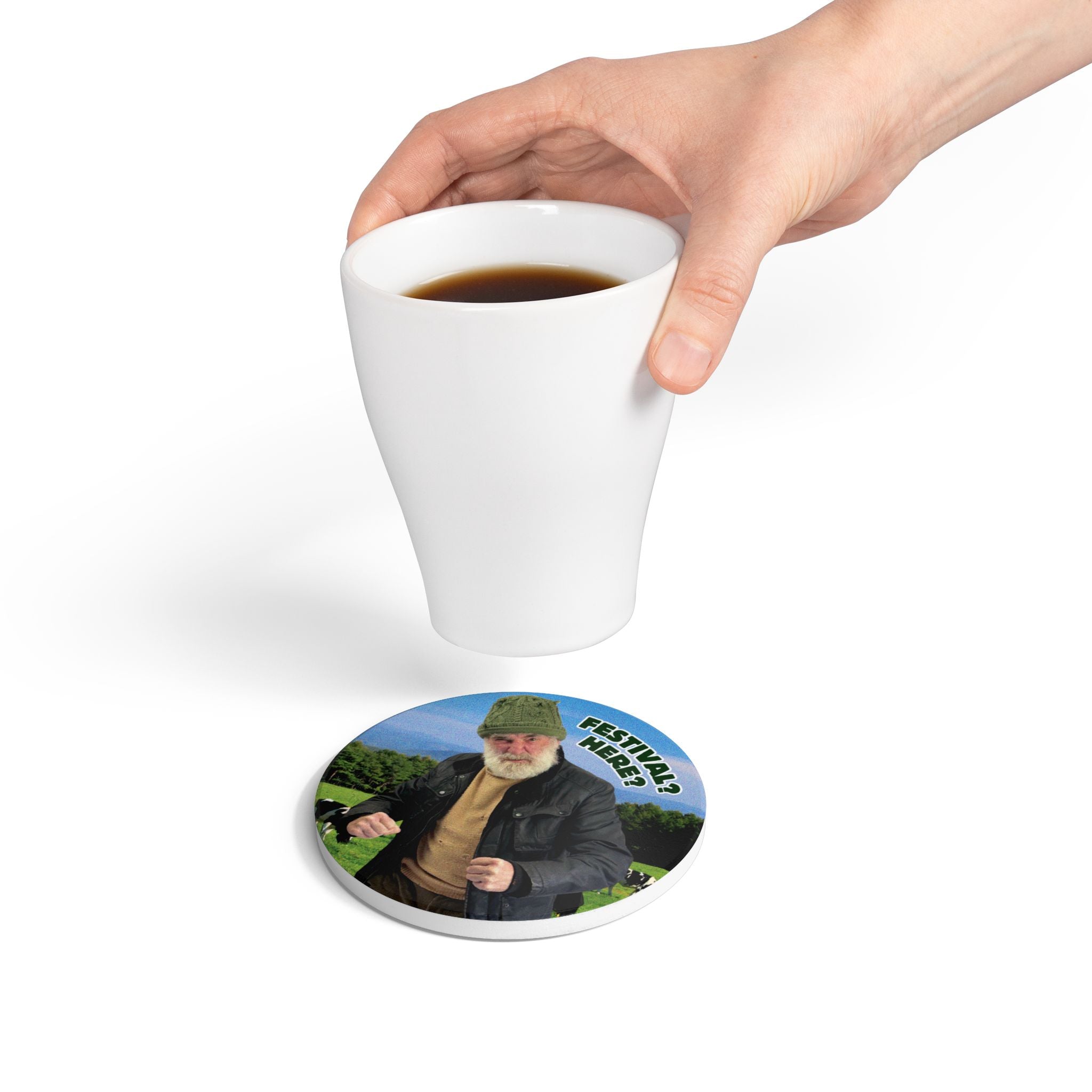 Festival? Here? Ceramic Coaster