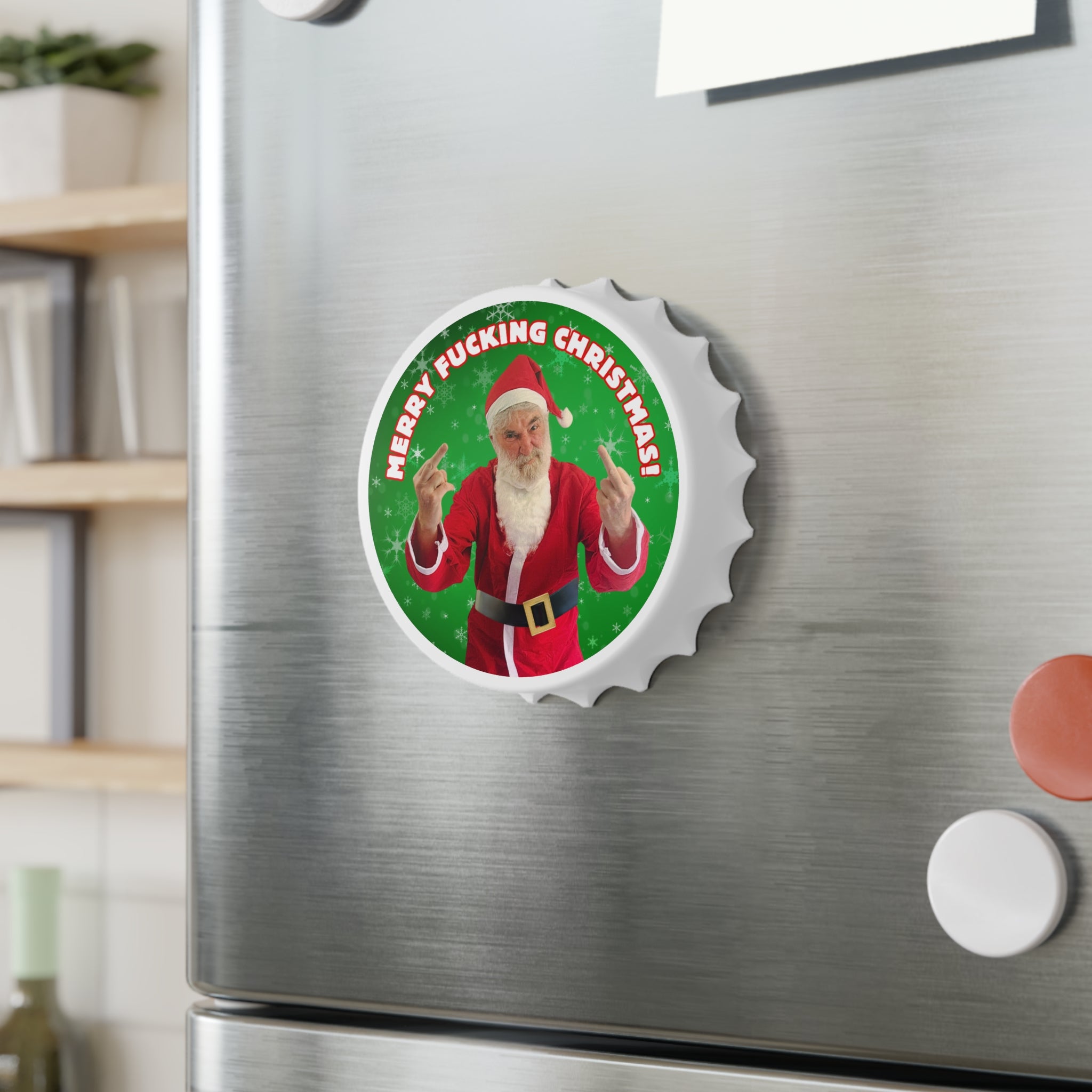 Merry F***** Christmas! Fridge Magnet Bottle Opener