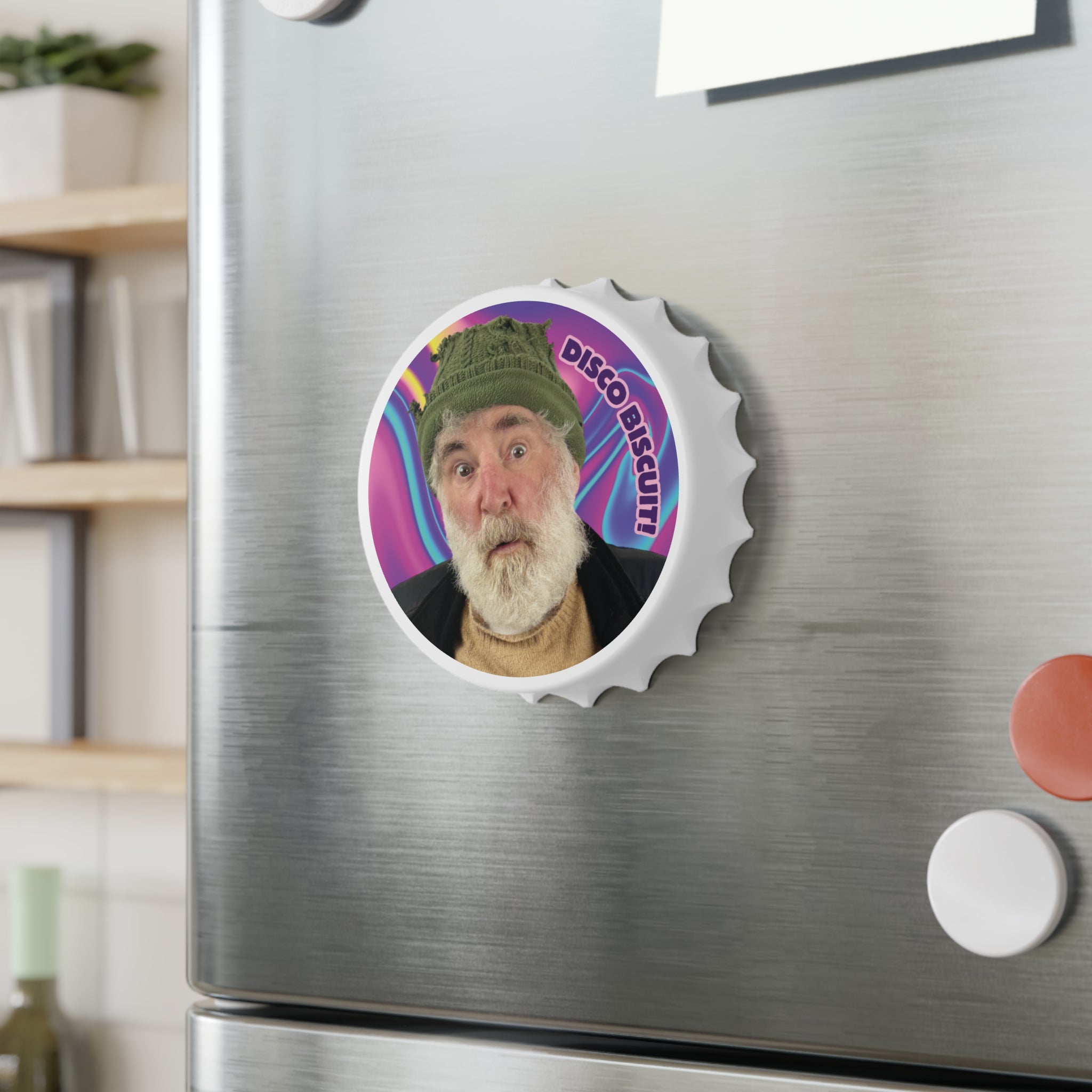 Disco Biscuit! Fridge Magnet Bottle Opener